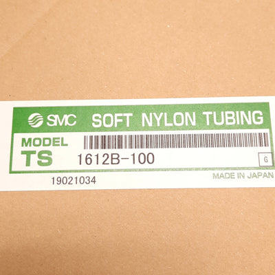 New SMC TS1612B-100 Soft Nylon Tubing, Black, ø16mm OD ø12mm ID, 1.0MPa, 100m Long