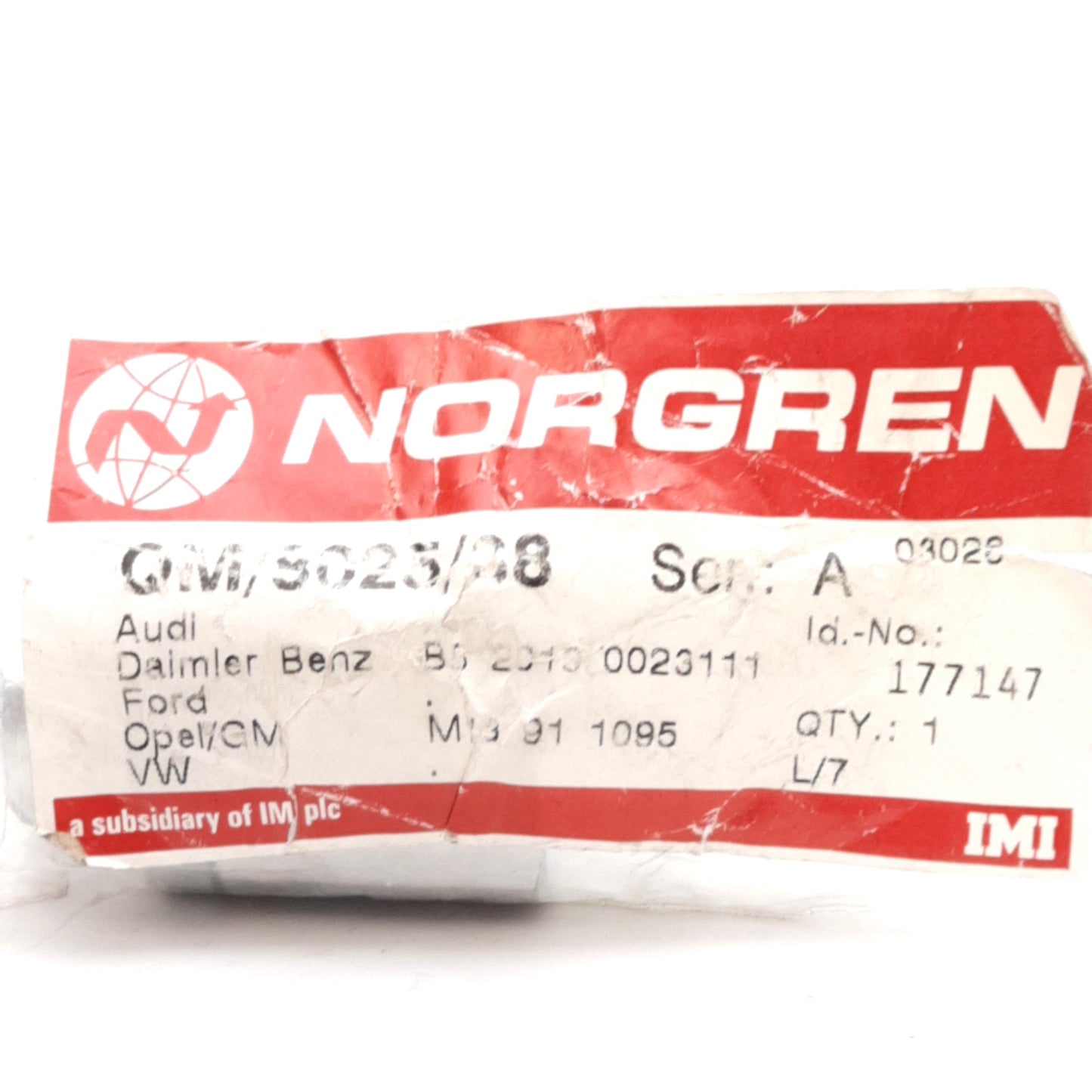 New – Open box Norgren QM/8025/38 Piston Rod Swivel, ø32mm OD, ø25mm Bore, M10x1.25 Thread