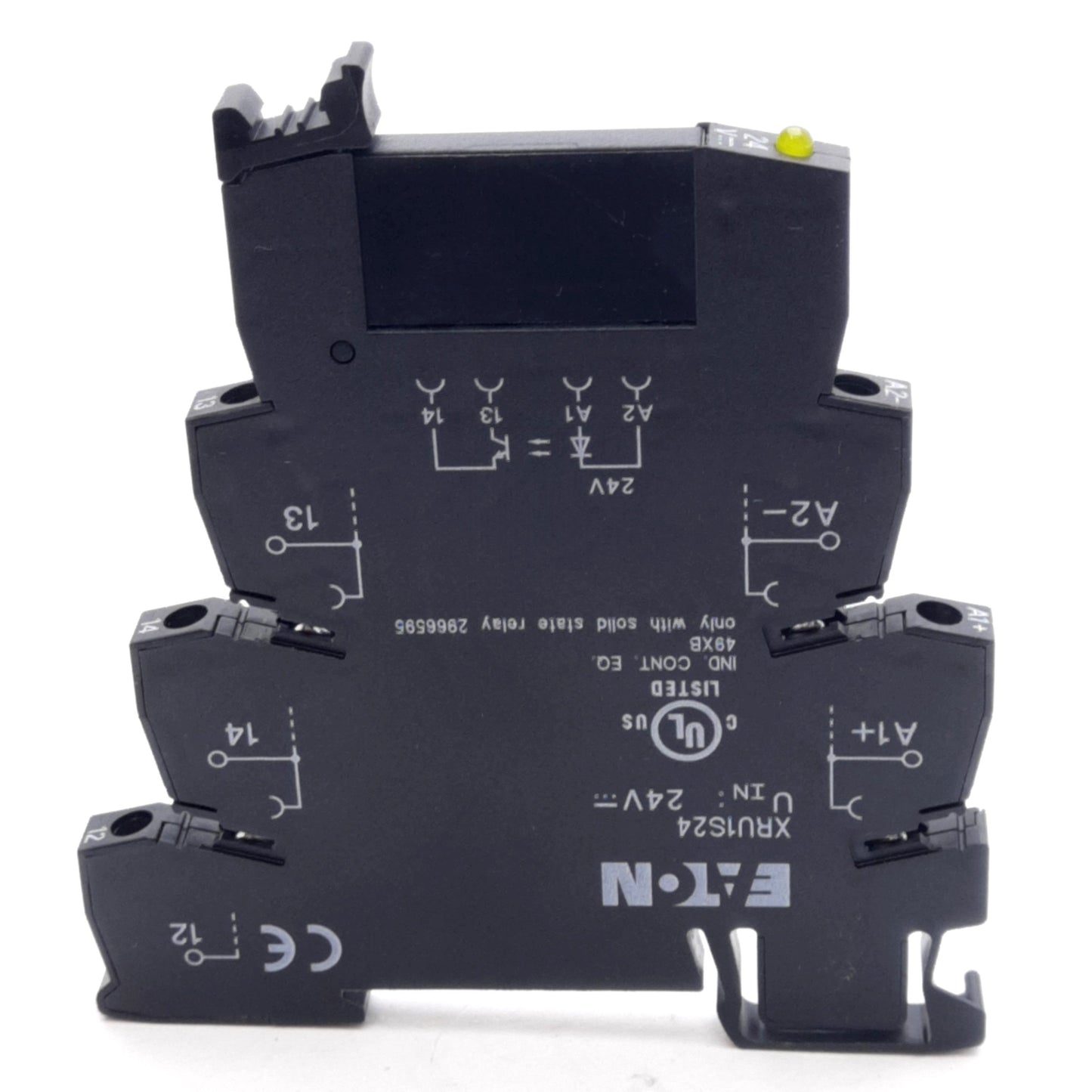 New – Open box Lot of 2 Eaton XRU1S24 OptoCoupler Terminal Block Socket w/ Relay, 2A 24VDC