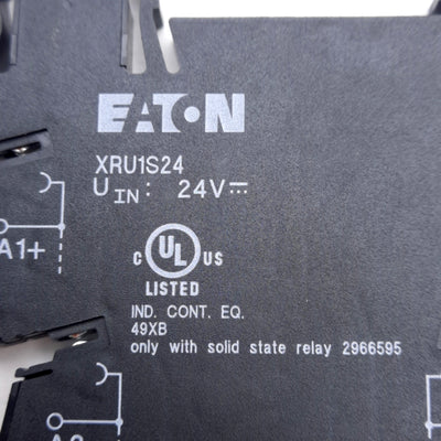 New – Open box Lot of 2 Eaton XRU1S24 OptoCoupler Terminal Block Socket w/ Relay, 2A 24VDC