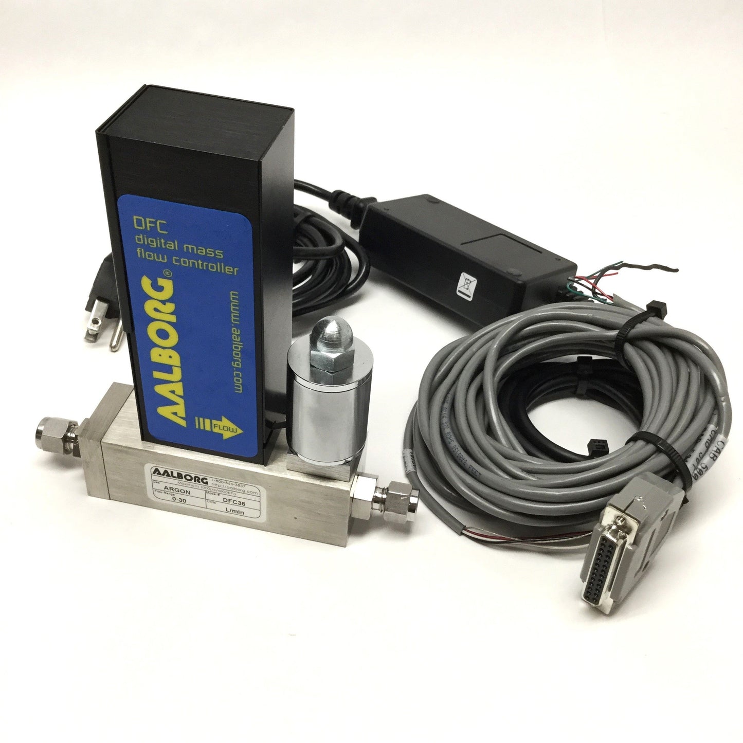 Used Aalborg PS-DFC-110NA-5-S Mass Flow Controller, Argon 0-30L/min, 1000psi, RS-485