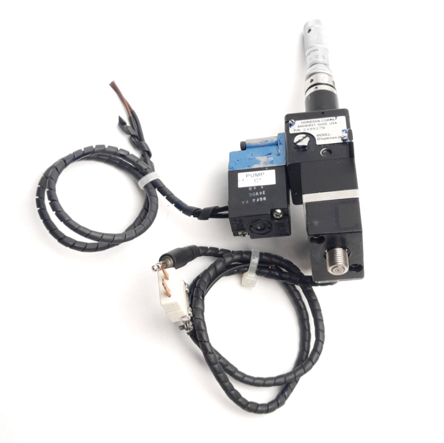 Used Nordson 249927B DispenseJet Non Contact Jet, 24VDC Coil Voltage, 100 Psi Max
