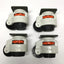 Used Lot of 4 Footmaster GD-100 Leveling Nylon Wheel Casters 800kg Rating, 95mm Plate