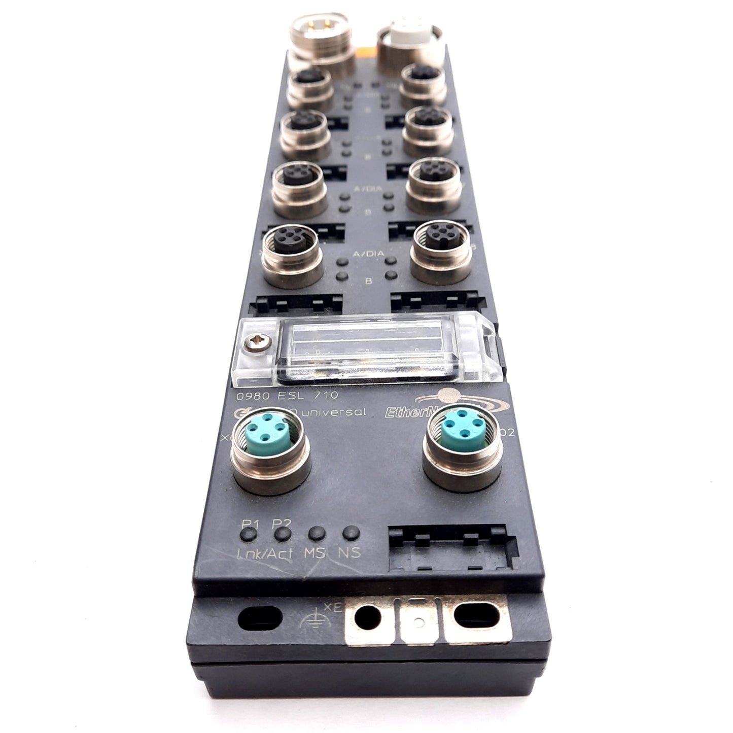 Used Lumberg 980 ESL 710 LioN-M EtherNet/IP I/O Module, D-Coded M12 5-Pin, 24VDC