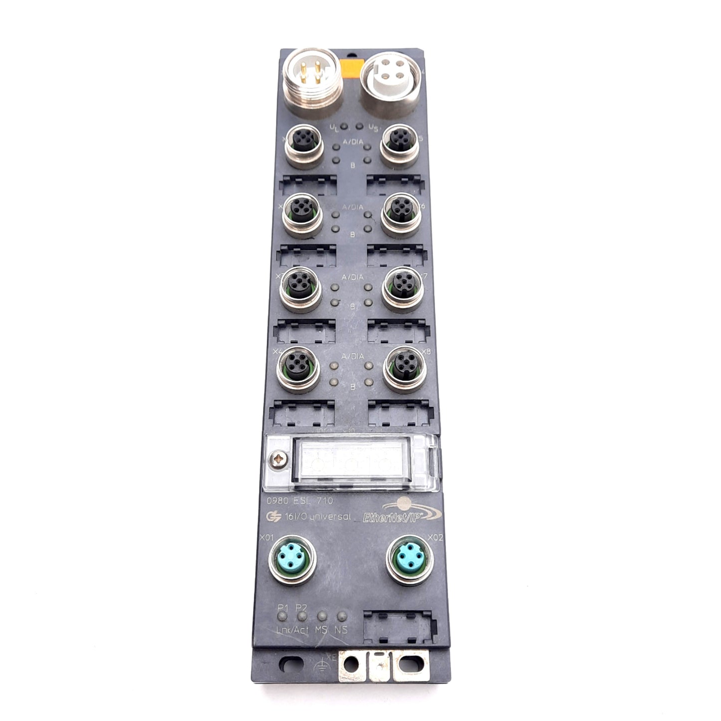 Used Lumberg 980 ESL 710 LioN-M EtherNet/IP I/O Module, D-Coded M12 5-Pin, 24VDC