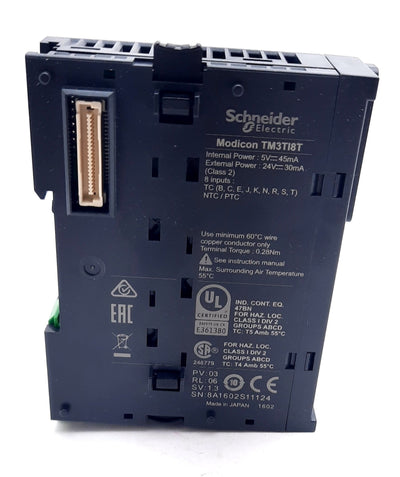 New Schneider Electric TM3TI8T Analog Input Module 8 Channels, 24VDC, 30mA, IP20