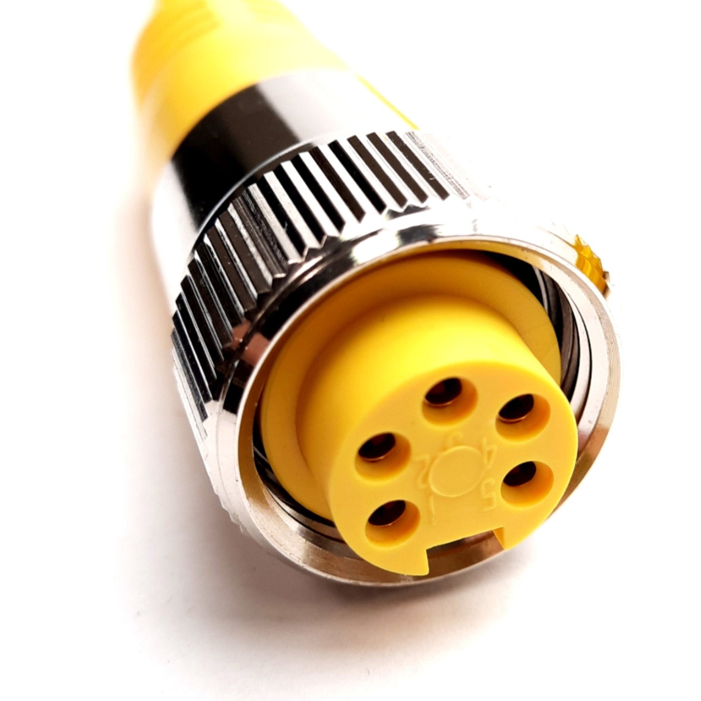 New Mencom MIN-5MFP-15 Cordset Yellow PVC, 600V 8A, 5-Pole 7/8in Male & Female, 15ft