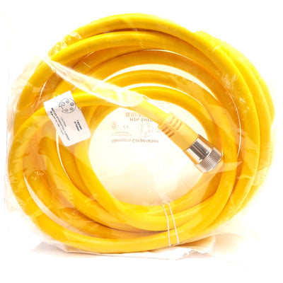 New Mencom MIN-5MFP-15 Cordset Yellow PVC, 600V 8A, 5-Pole 7/8in Male & Female, 15ft