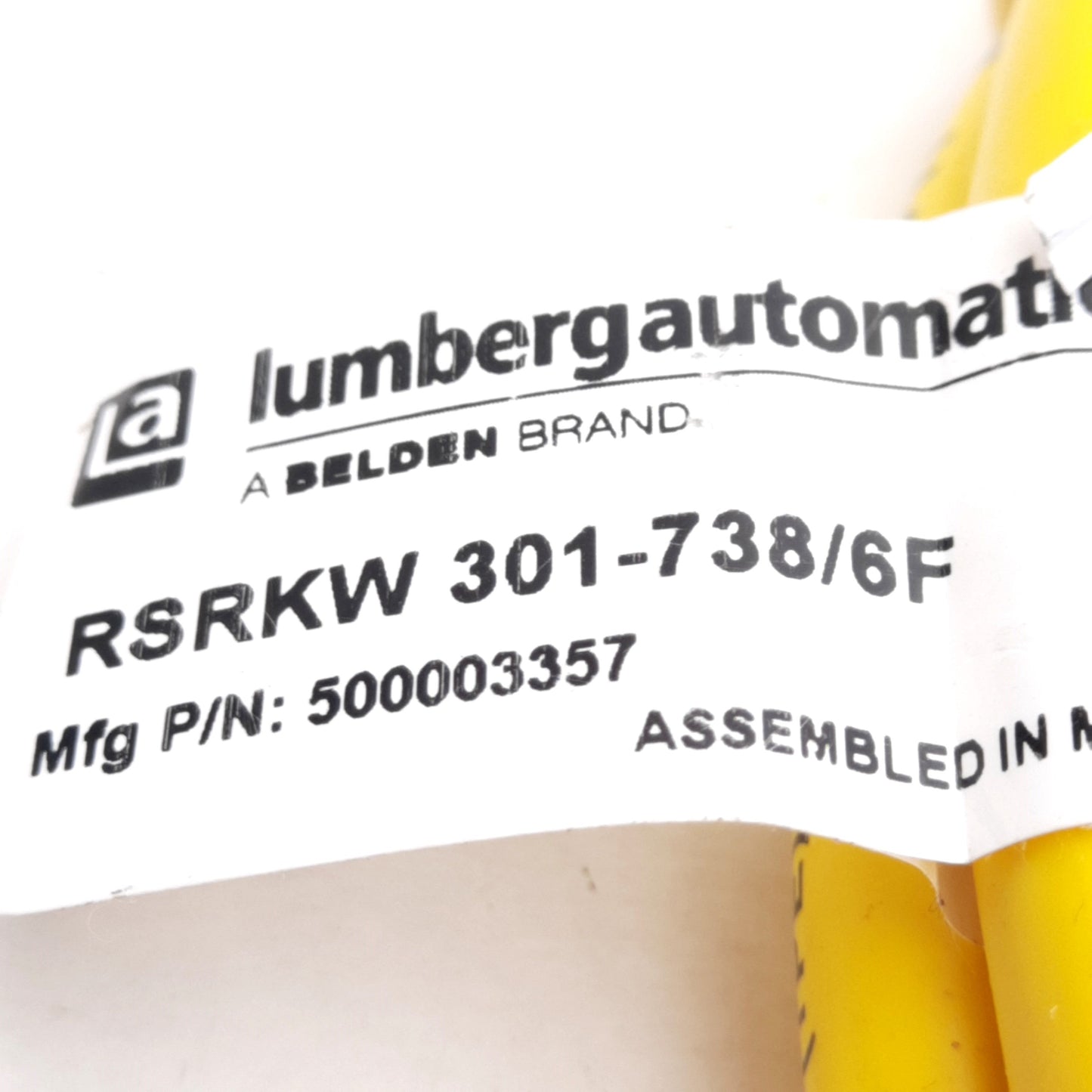New Lot of 5 Lumberg RSRKW 301-738/6F Cordset, Mini 7/8in 3-Pole, 8A 600V, 6ft