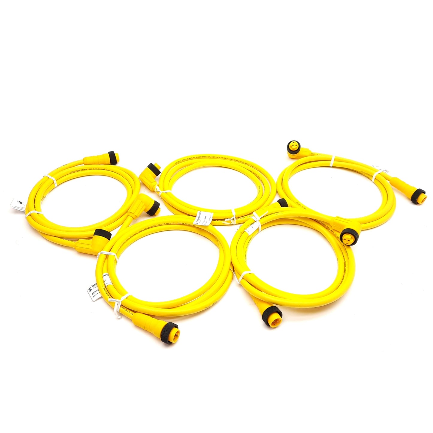 New Lot of 5 Lumberg RSRKW 301-738/6F Cordset, Mini 7/8in 3-Pole, 8A 600V, 6ft