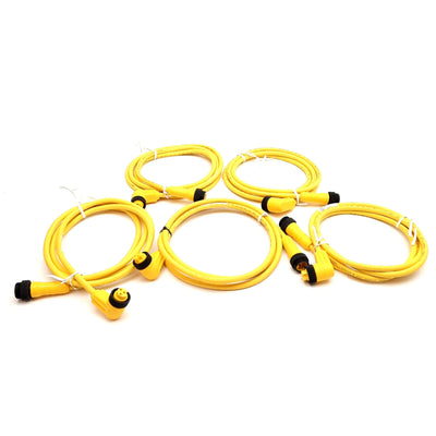 New Lot of 5 Lumberg RSRKW 30-838/2M Cordset, Mini 7/8in 3-Pole, 8A 600V, 2m
