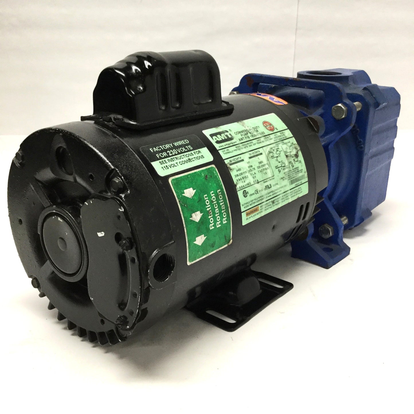 Used AMT 2855-95 Self-Priming Centrifugal Pump, 1HP, 82GPM, 1-1/4" NPT, 115/230VAC