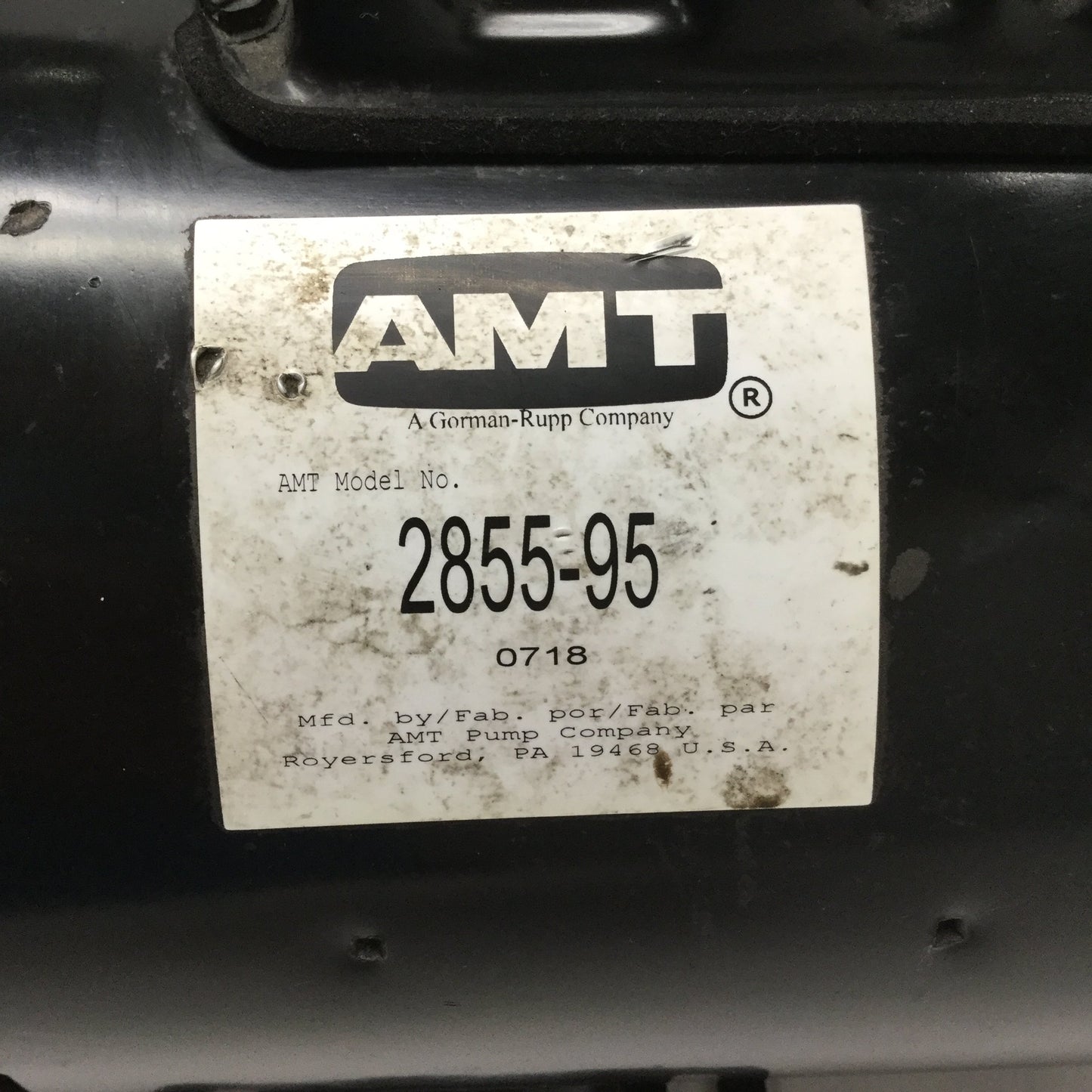 Used AMT 2855-95 Self-Priming Centrifugal Pump, 1HP, 82GPM, 1-1/4" NPT, 115/230VAC