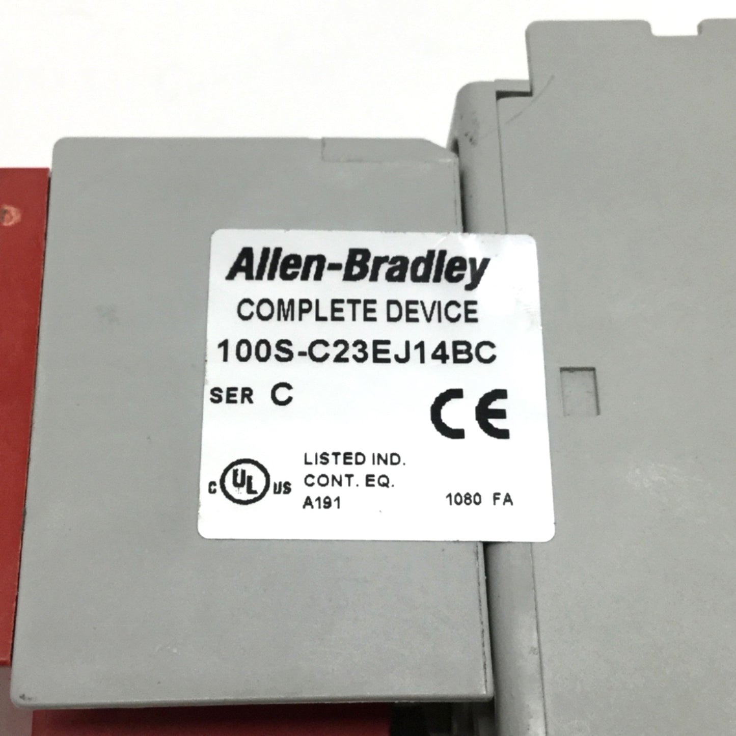Used Allen Bradley 100S-C23EJ14BC Safety Contactor 23A, 3-Pole+NO, 24VDC w/4NC Aux