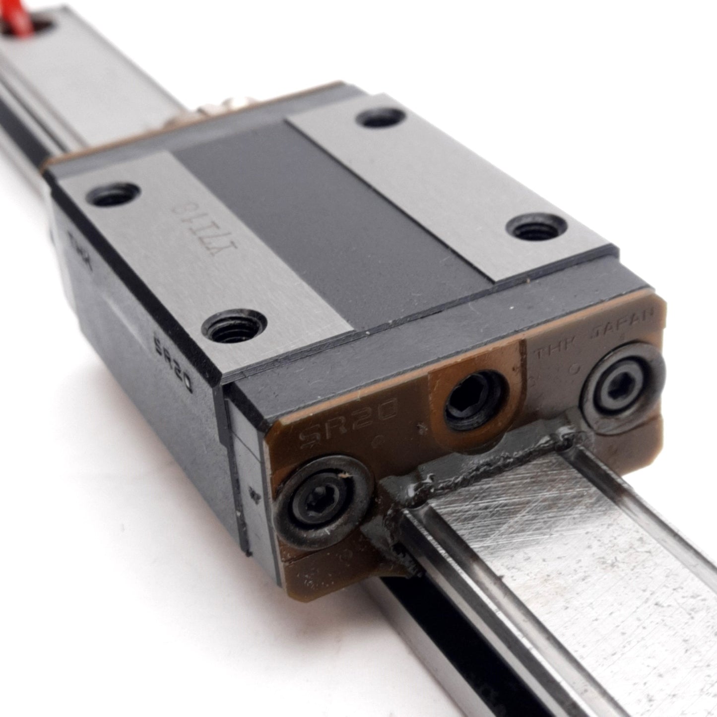 Used THK SR20W2+380L Dual Carriage Slide Rail, 380mm Long, 66.2x42x28mm Carriages