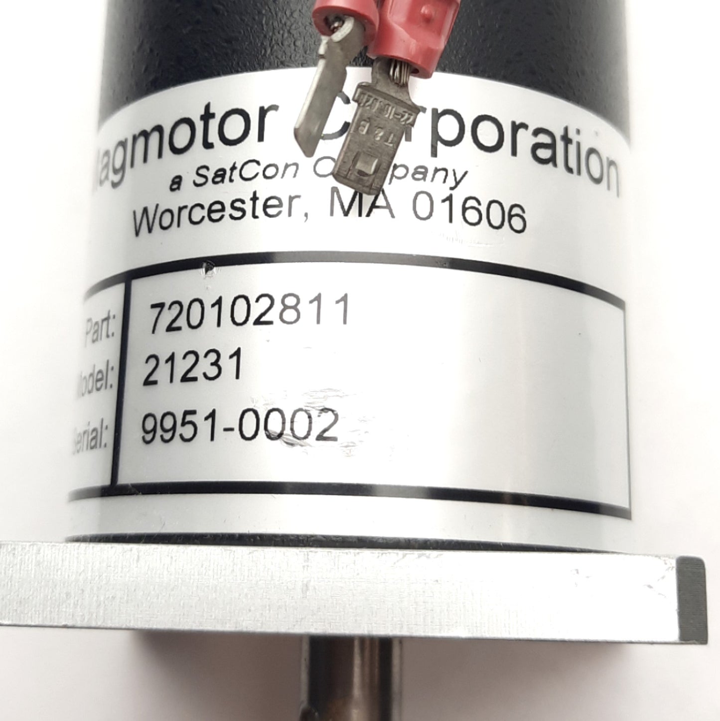 Used Magmotor 720102811 C21-F-175FE DC Motor, 24VDC 12A, 3000RPM 30 Oz-In Max