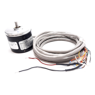 Used Dynapar EC2350001523 Rotary Encoder, 5000ppr, ø1/4in Shaft, 2.31in OD, 5-26VDC
