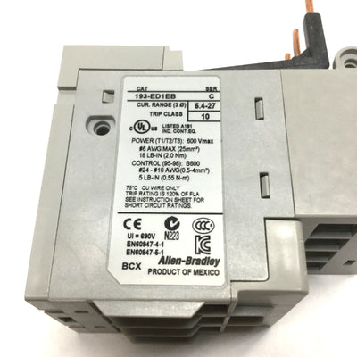 Used Allen Bradley 193-ED1EB Solid State Overload Relay 5.4-27A 3-Phase 600V Max