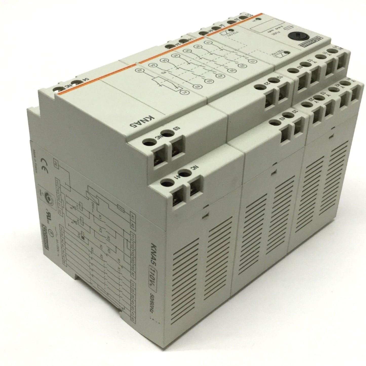 Used Crouzet KNA5 Safety Relay 110VAC, 5NO-1NC, 250VAC 6A Rating