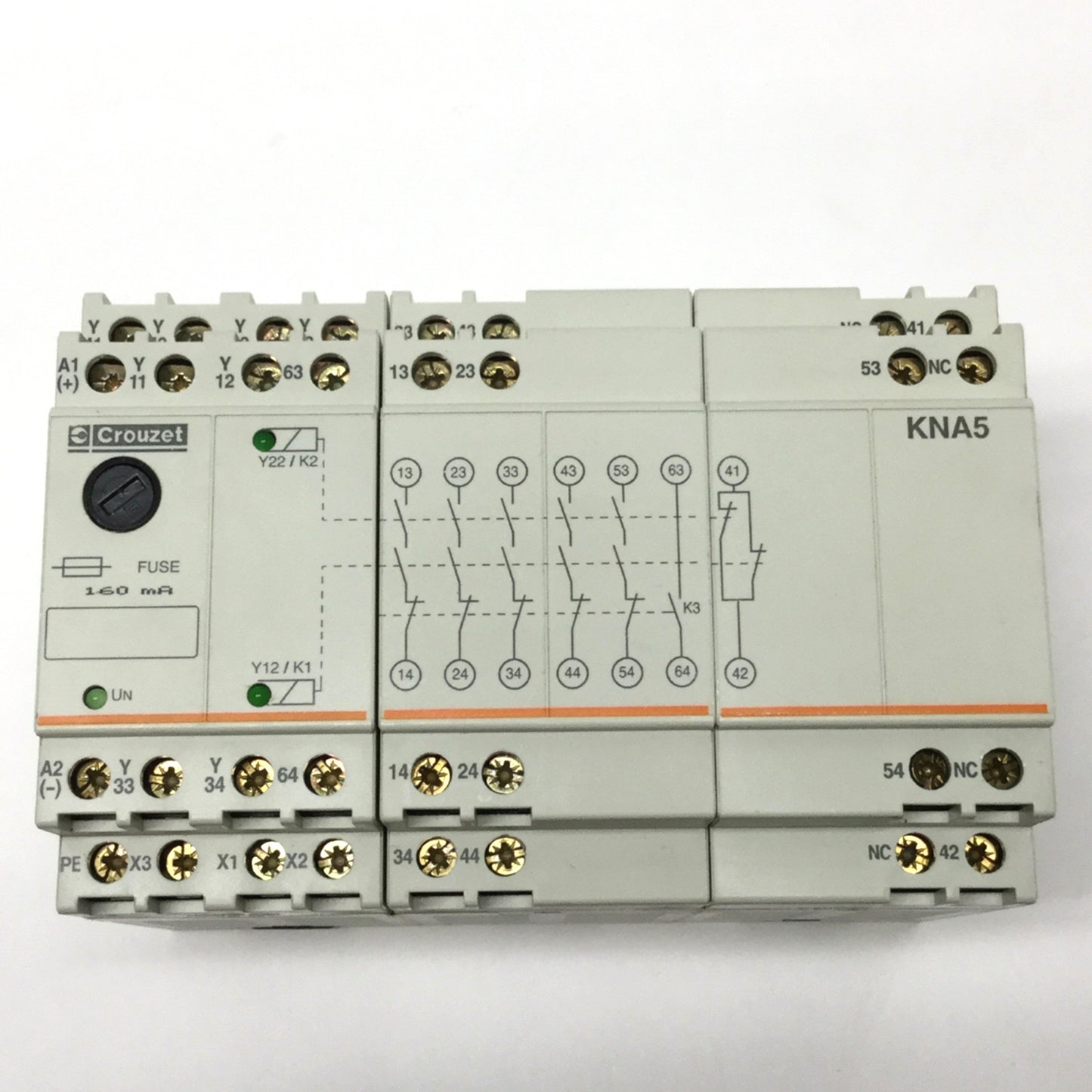 Used Crouzet KNA5 Safety Relay 110VAC, 5NO-1NC, 250VAC 6A Rating