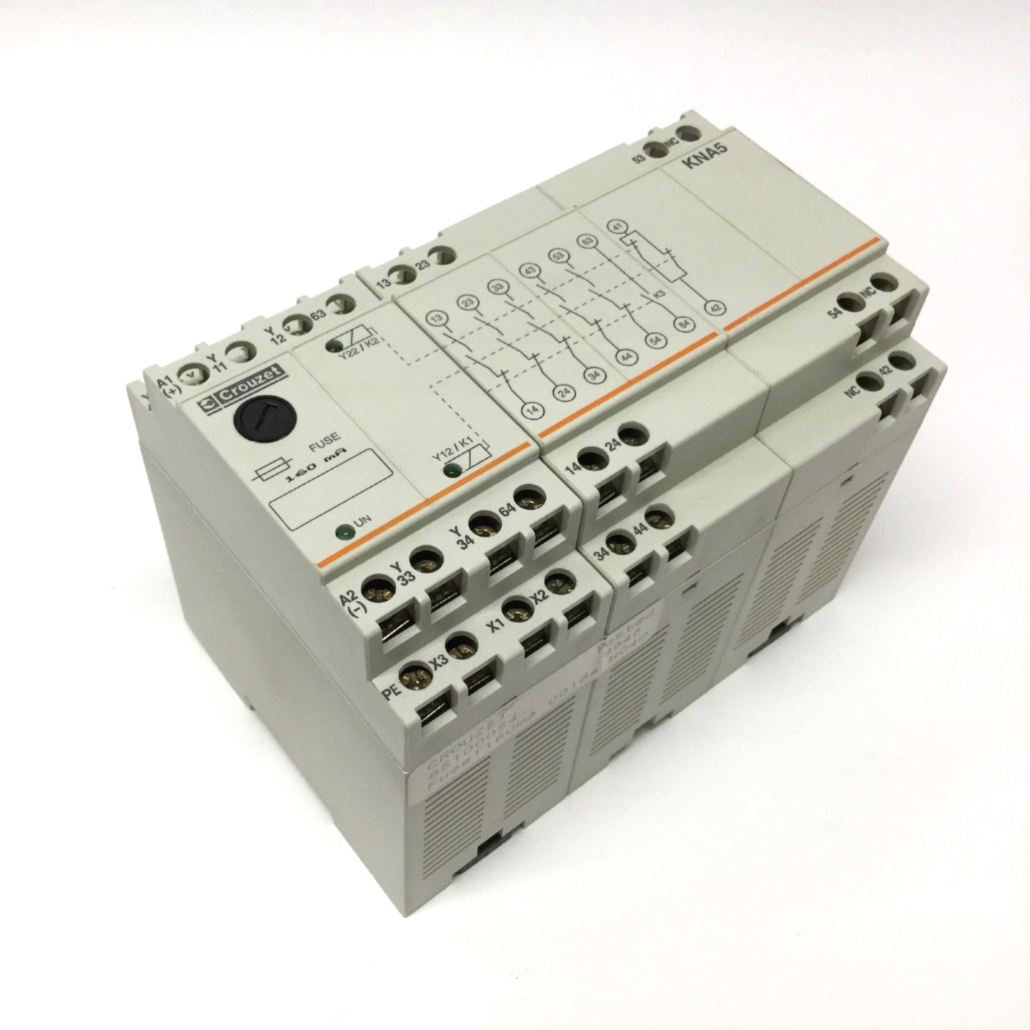 Used Crouzet KNA5 Safety Relay 110VAC, 5NO-1NC, 250VAC 6A Rating
