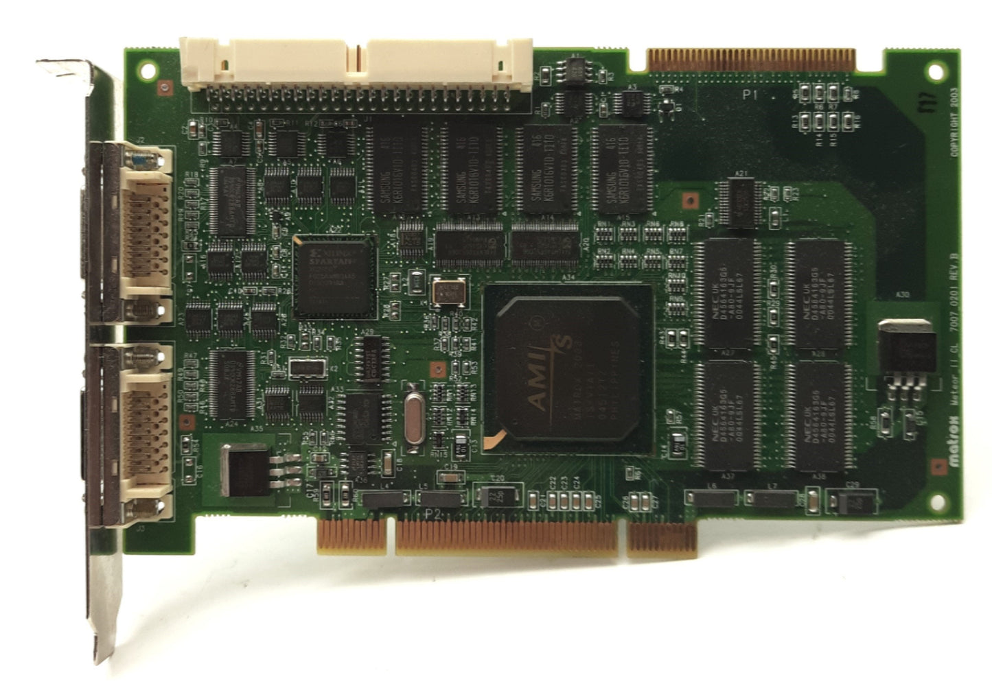 Used Matrox METEOR2-CL/32 Frame Grabber Card PCI 50MHz 2x Camera Link w/I/O Expansion