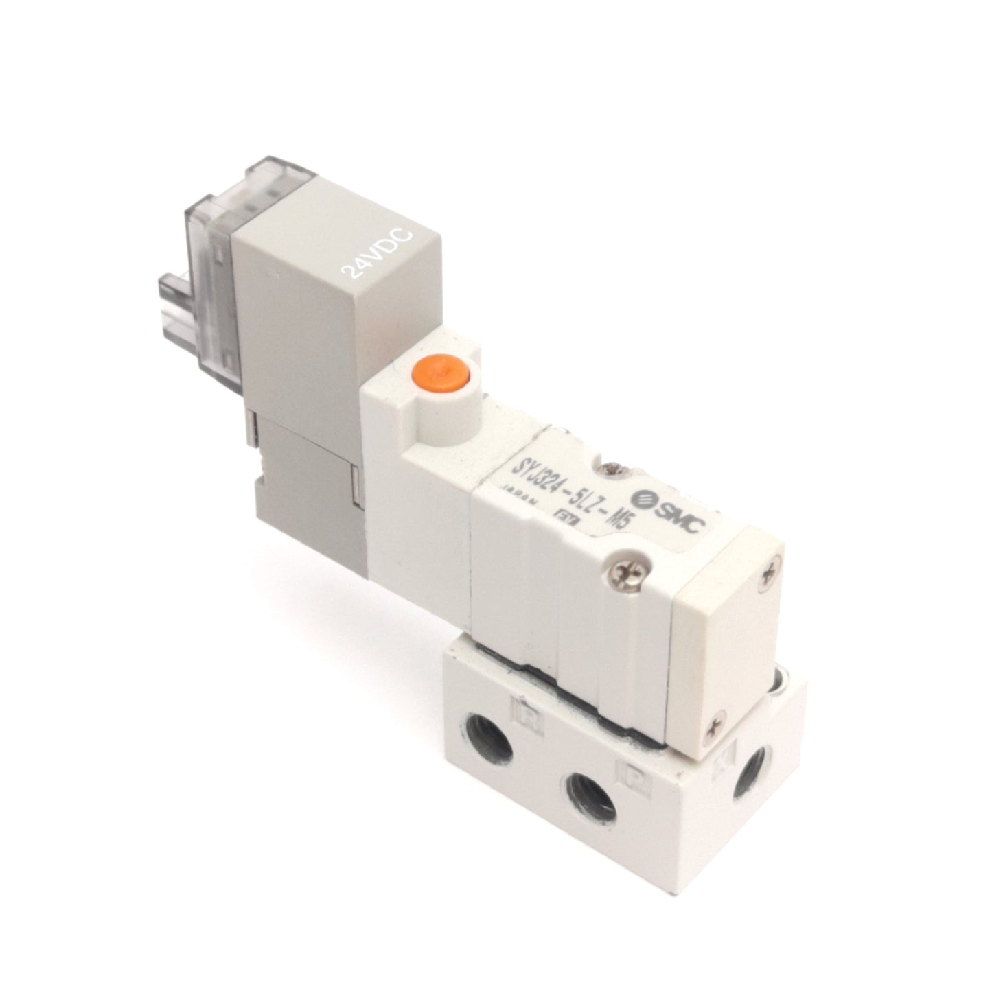 Used SMC SYJ324-5LZ-M5 Solenoid Valve, Normally Open, M5 Ports, 24VDC Coil