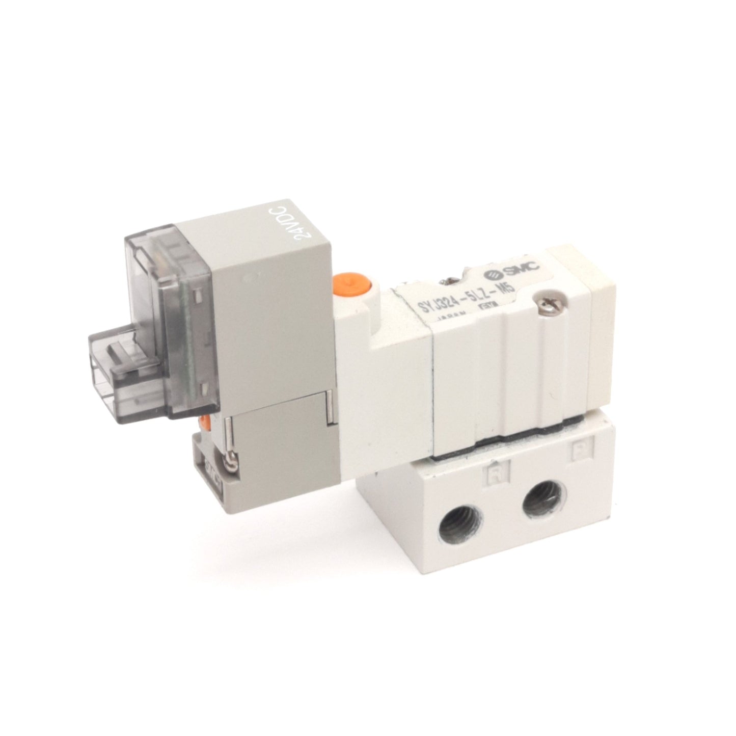 Used SMC SYJ324-5LZ-M5 Solenoid Valve, Normally Open, M5 Ports, 24VDC Coil