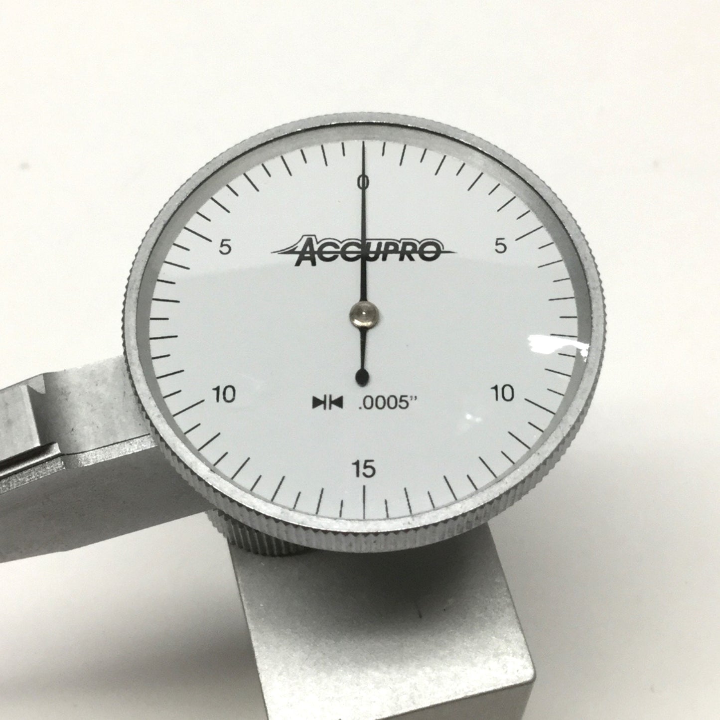 Used Accupro 0-15-0 Precision Dial Indicator 0.0005" Graduation x 0.03" Range, Ø1.5"