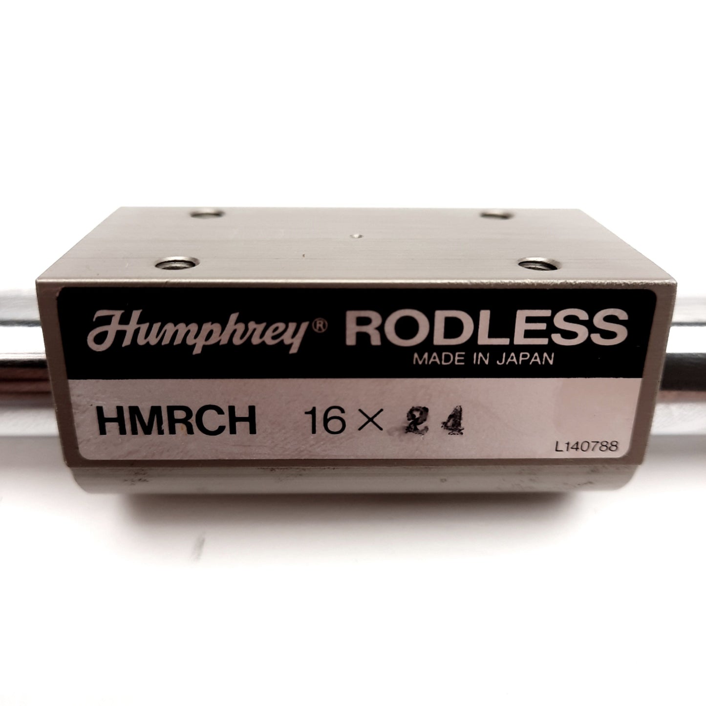 Used Humphrey HMRCH Rodless Cylinder, 24in Stroke, ø16mm Bore, 20-100psi, 10-32 Ports
