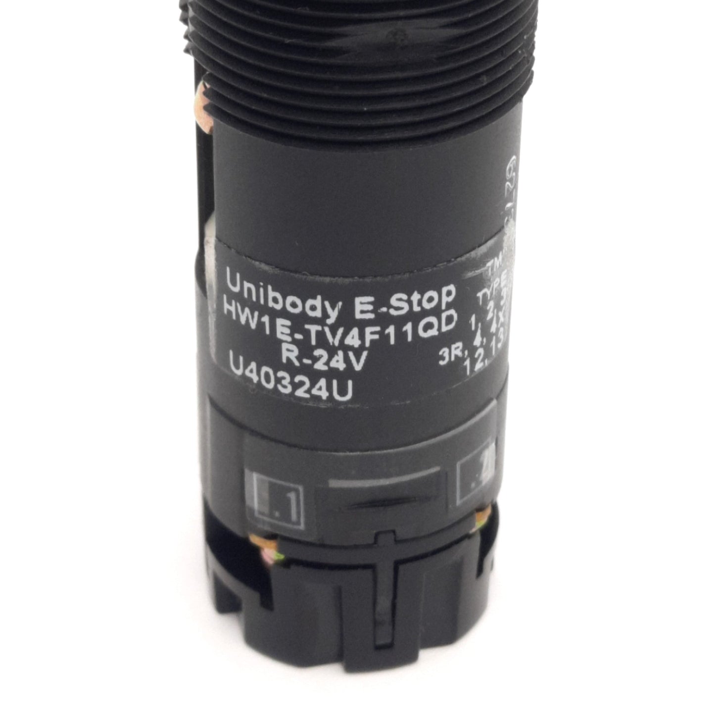 Used Idec HW1E-TV4F11QDR24V Twist Release E-Stop Switch, 22mm, 1NO-1NC, 250VAC/125VDC