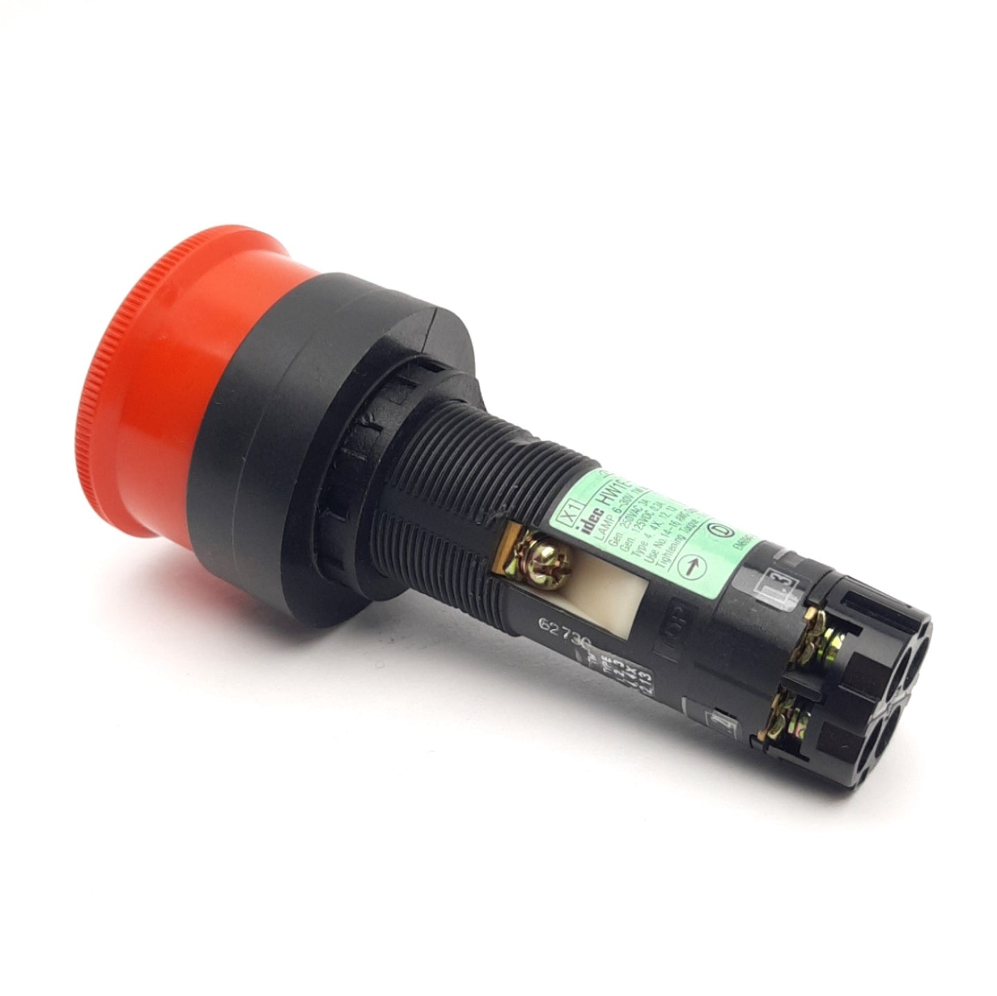 Used Idec HW1E-TV4F11QDR24V Twist Release E-Stop Switch, 22mm, 1NO-1NC, 250VAC/125VDC