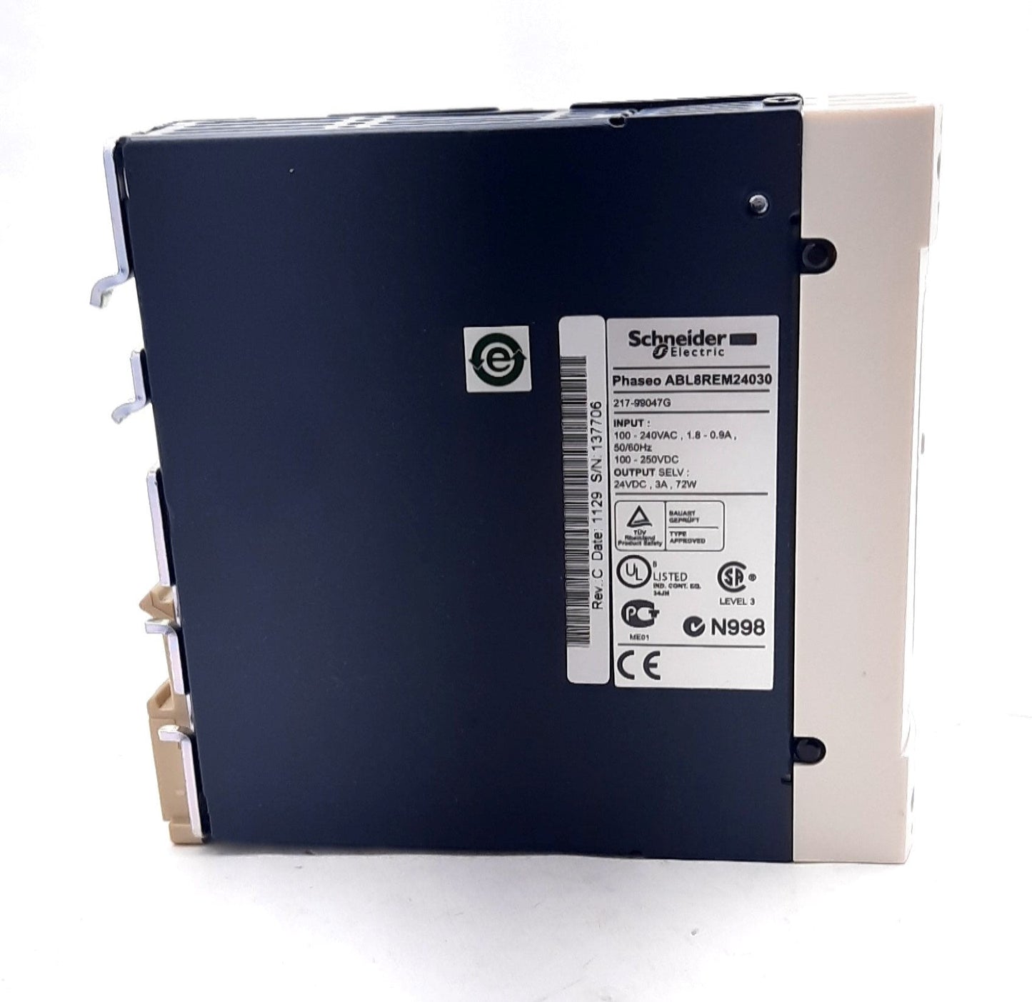 Used Schneider Electric ABL8REM24030 Power Supply, In: 100-240VAC 1.8-0.9A Out: 24VDC
