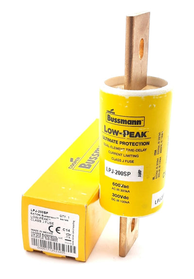 New COOPER LPJ-200SP Bussmann Low-Peak Class J Fuse, 200A 600VAC 300VDC