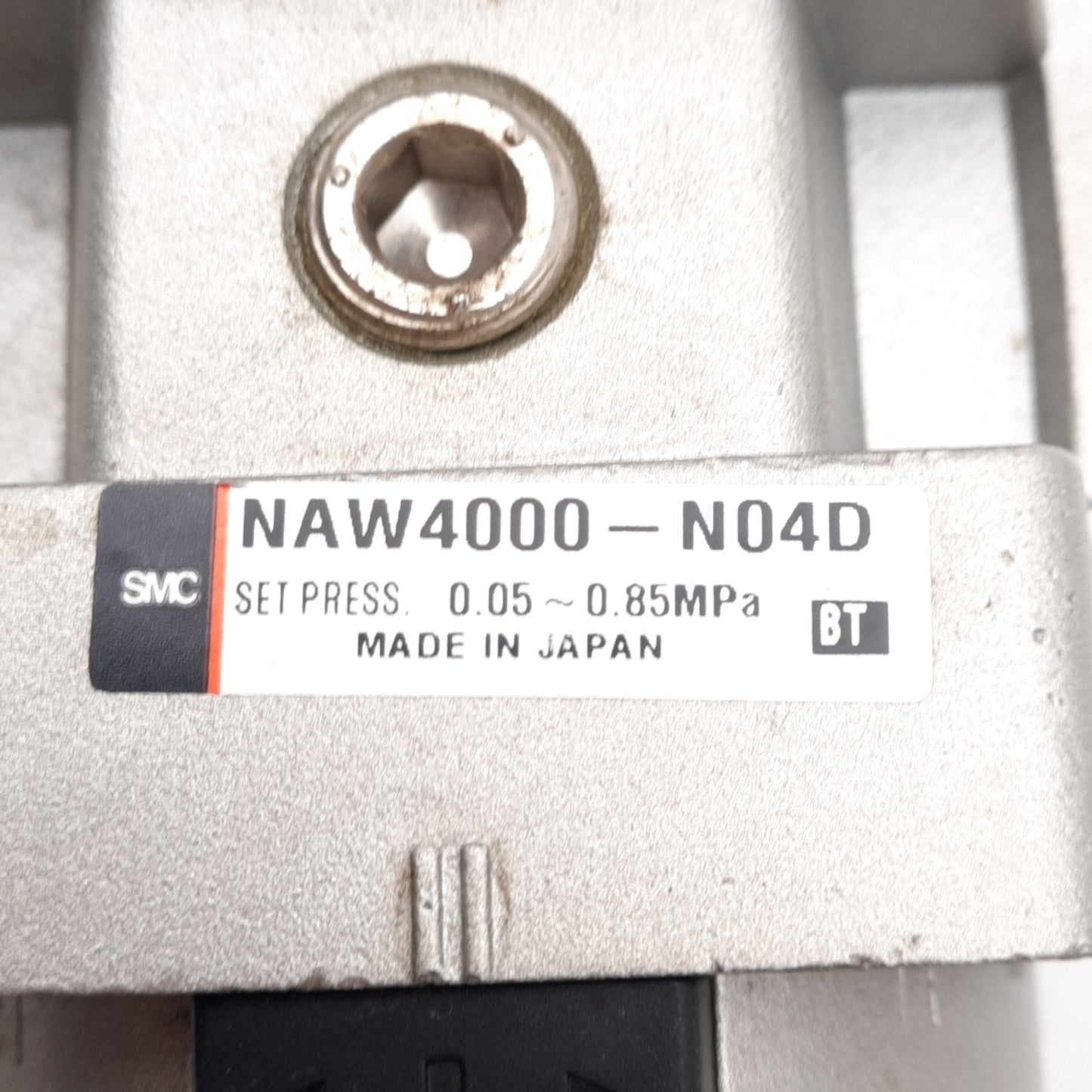 Used SMC NAW4000-N04D Pneumatic Filter Regulator 7-120psi, 1/2in NPT, 5µm, N.O. Drain