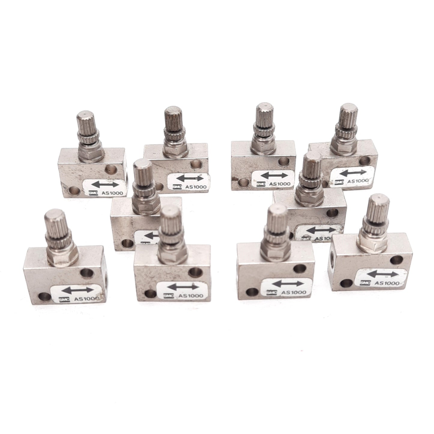 Used Lot of 10 SMC AS1000-M3 Speed Controller Fitting, 0.1-0.7MPa, M3 Port, 20L/min