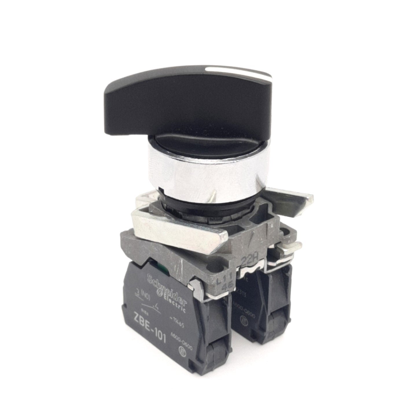 Used Schneider Electric ZB4BJ2 2-Position Selector Switch W/ 1NO & NC, 600V 10A, 22mm