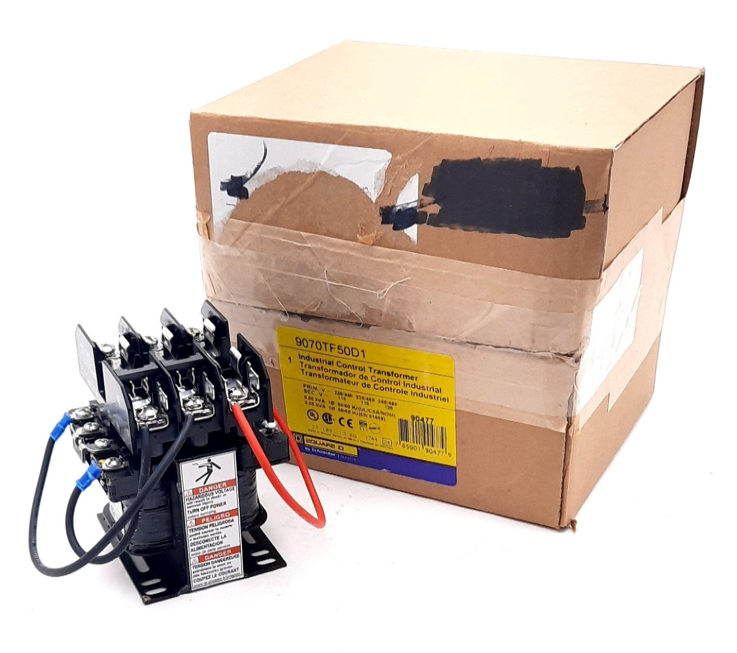 New Square D 9070TF50D1 Industrial Control Transformer Phase 1 240VAC, 480VAC 50VA