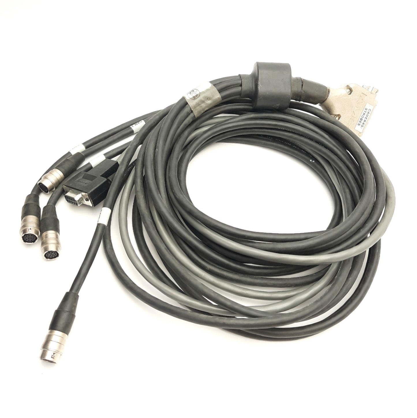 Used Adept 10332-01375 Four Camera Breakout Cable For RS-170 Cameras, 1.8 Meters