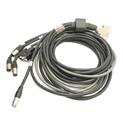Used Adept 10332-01375 Four Camera Breakout Cable For RS-170 Cameras, 1.8 Meters