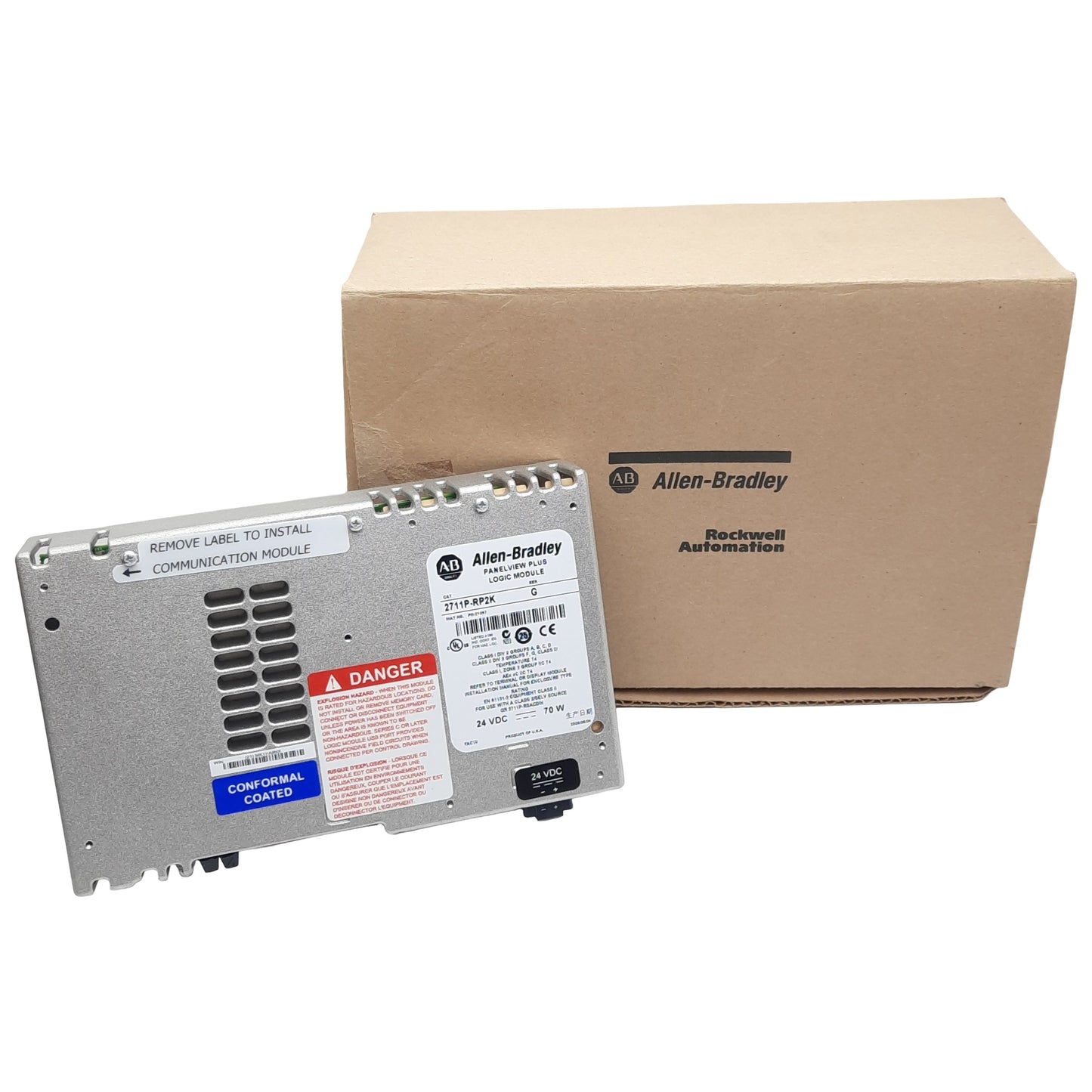 New Allen Bradley 2711P-RP2K PanelView Plus Logic Module 24VDC 70W 128MB Flash