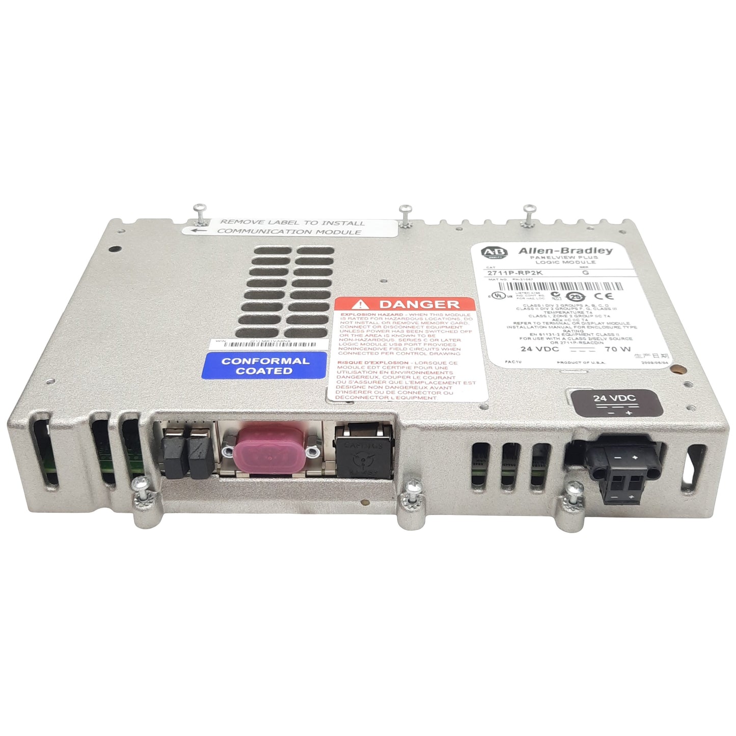 New Allen Bradley 2711P-RP2K PanelView Plus Logic Module 24VDC 70W 128MB Flash