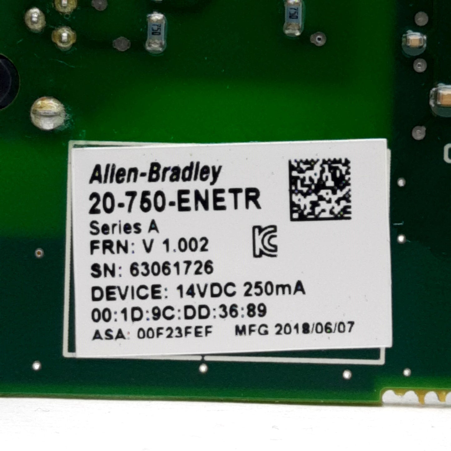 New – Open box Allen Bradley 20-750-ENETR PowerFlex Dual-Port EtherNet/IP Option Module