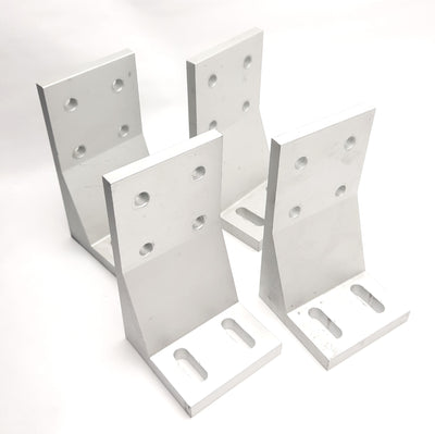 Used Lot of 4 Parker 27-058 Floor Mounting Bracket, 40 Series Aluminum Extrusion
