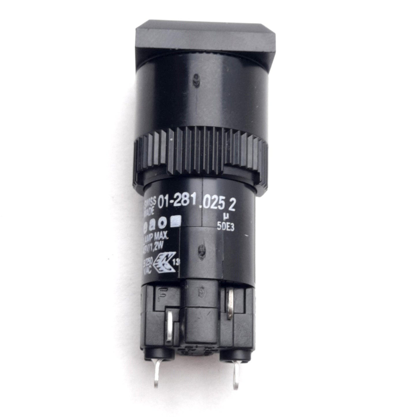 New EAO 01-281.0252 Pushbutton Switch, Maintained, Square, DPST NO/NC, 250VAC 5A