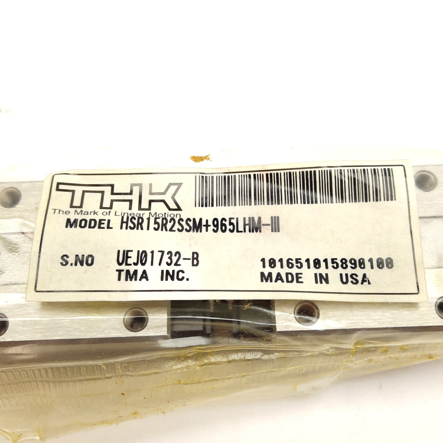New THK HSR15R2SSM+965LHM Linear Slide Rail w/ Carriages, 965mm, 56.6x34mm Carriage