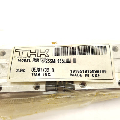 New THK HSR15R2SSM+965LHM Linear Slide Rail w/ Carriages, 965mm, 56.6x34mm Carriage