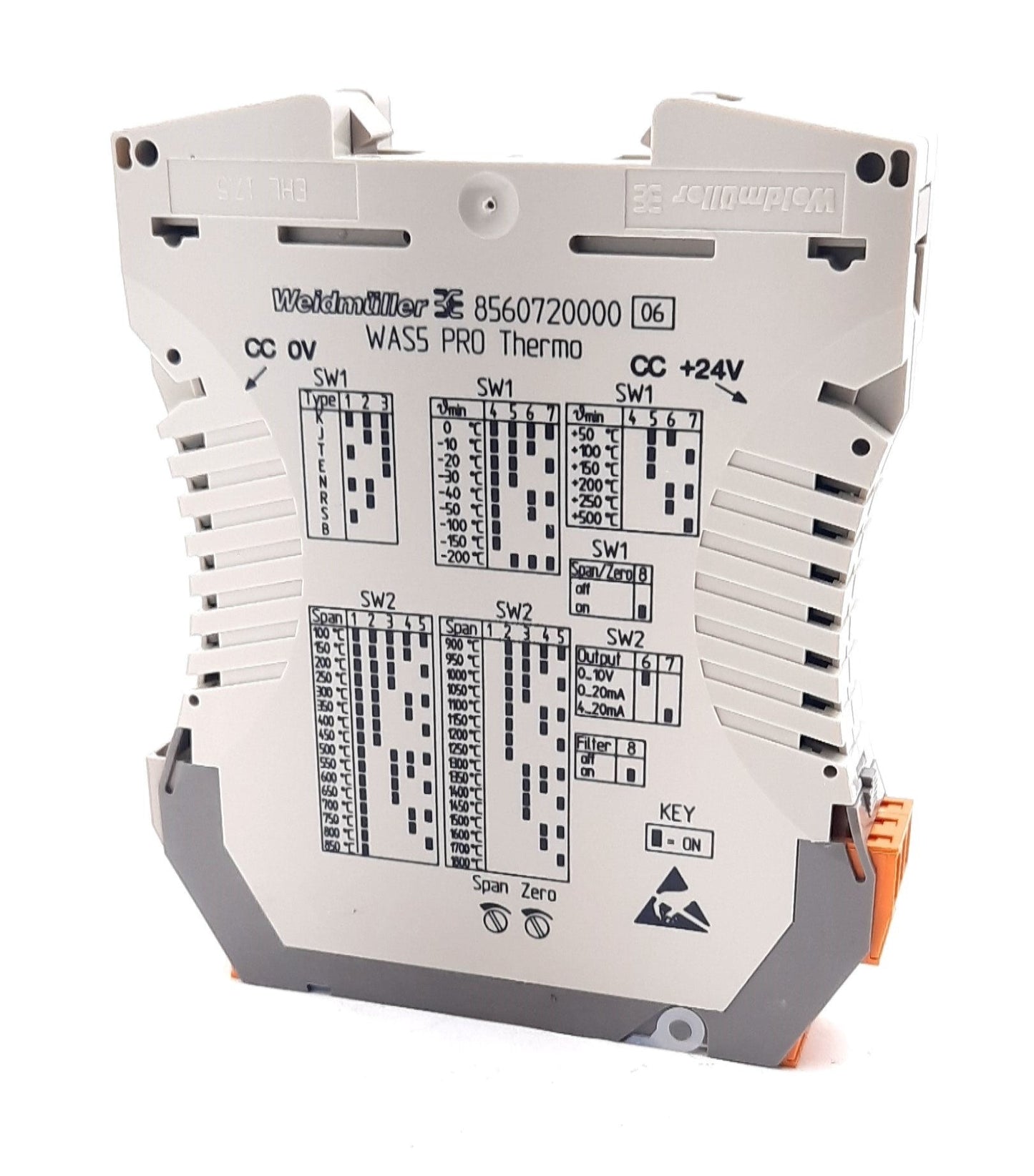 Used Weidmuller 8560720000 WAS5 PRO THERMO/DC Signal Conditioner 19-28VDC