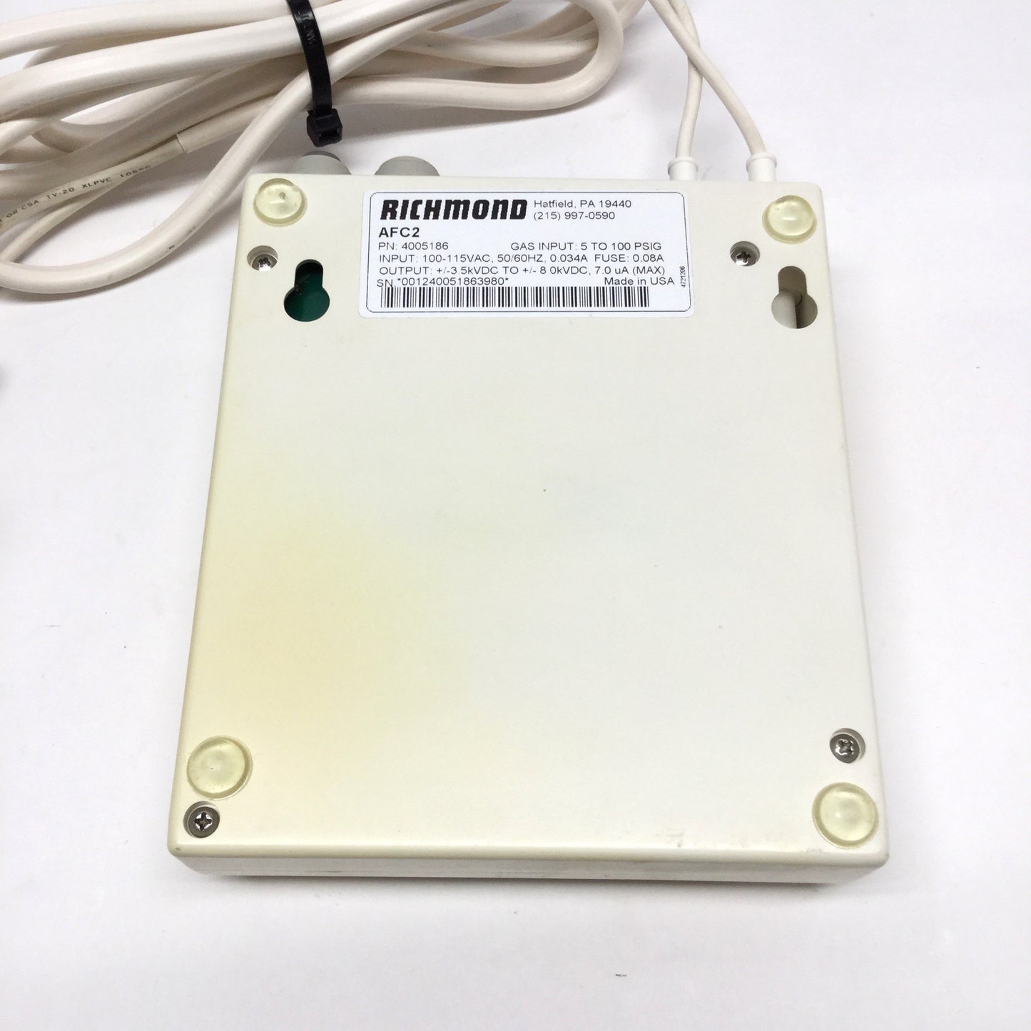 Used Richmond Simco AFC2 AirFlow Controller Static Eliminator Power Supply w/ Nozzle