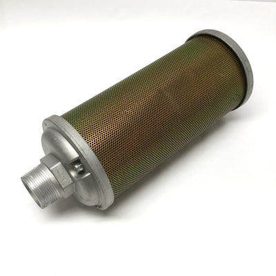 Used Alwitco M15 Air Exhaust Muffler 1-1/2" NPT Male, Ø5.25" x 13.56", 125psi Max